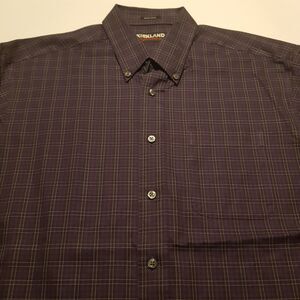 Kirkland Signature Long Sleeve Oxford Button Up Shirt Mens Purple Size Large